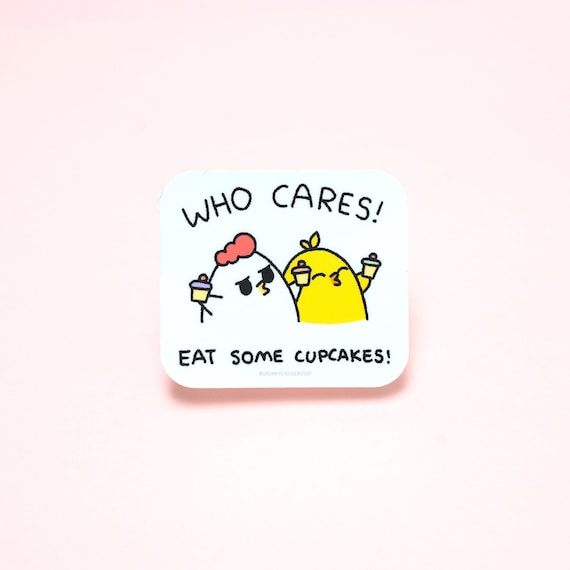 Cute Chicken Cupcake Stickers, Chicken Vinyl Stickers, Kawaii Stickers, Chicken Decals, Cute Animal Stickers, Cute Vinyl Stickers