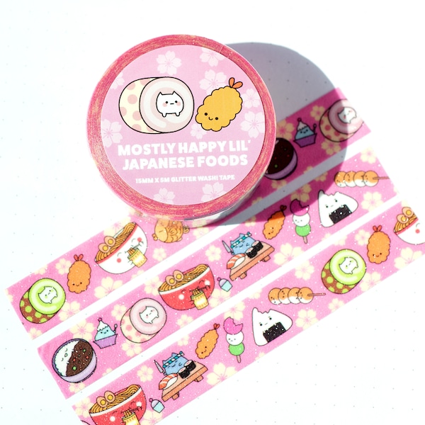 Glitter Washi Tape - Japanese Foods