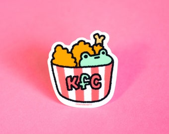 Kentucky Frog Chicken Sticker, Froggy Stickers, Cute Animal Sticker, Frog Vinyl Sticker, Laptop Sticker, Cute Frog Sticker