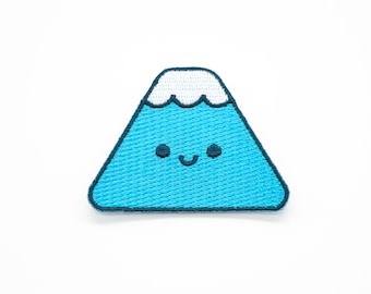 Cute Fuji Mountain Iron-On Embroidery Patch 100% Original Art