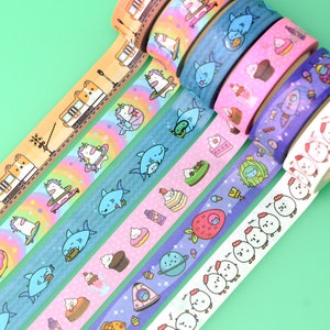 Kawaii Washi Tape Set | Set of 6 | Aesthetic Washi Tape | Journal Washi Tape | Scrapbook Washi | Cute Washi Tape | Corgi Washi Tape