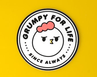 Grumpy Sticker, Grumpy Chicken Sticker, Fun Stickers, Grumpy For Life, Chicken Laptop Sticker, Laptop Sticker, Mood Sticker, Cute Sticker
