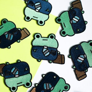 Bizness Frog Iron On Patch, Cute Frog Iron On Patch