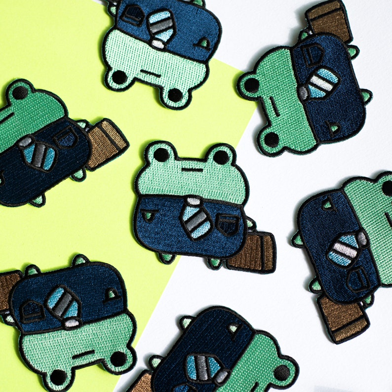 Iron On Patch Bizness Frog Frog Patch image 1