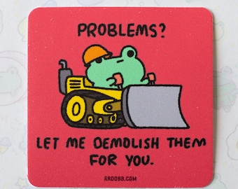 Bulldozer Frog Sticker
