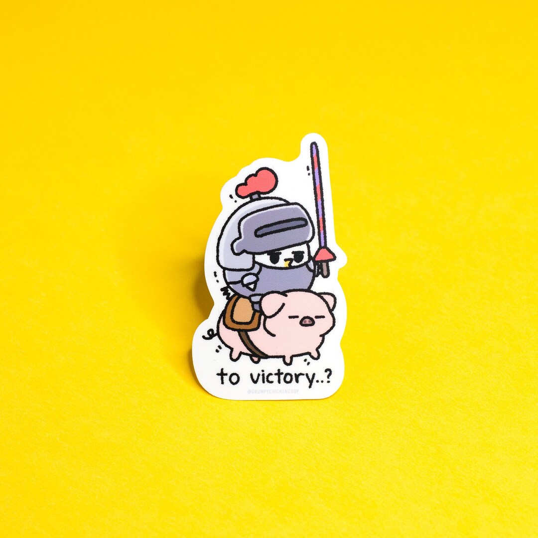 Grumpy Chicken Knight Sticker, Grumpy Chicken Sticker, Fun Stickers ...