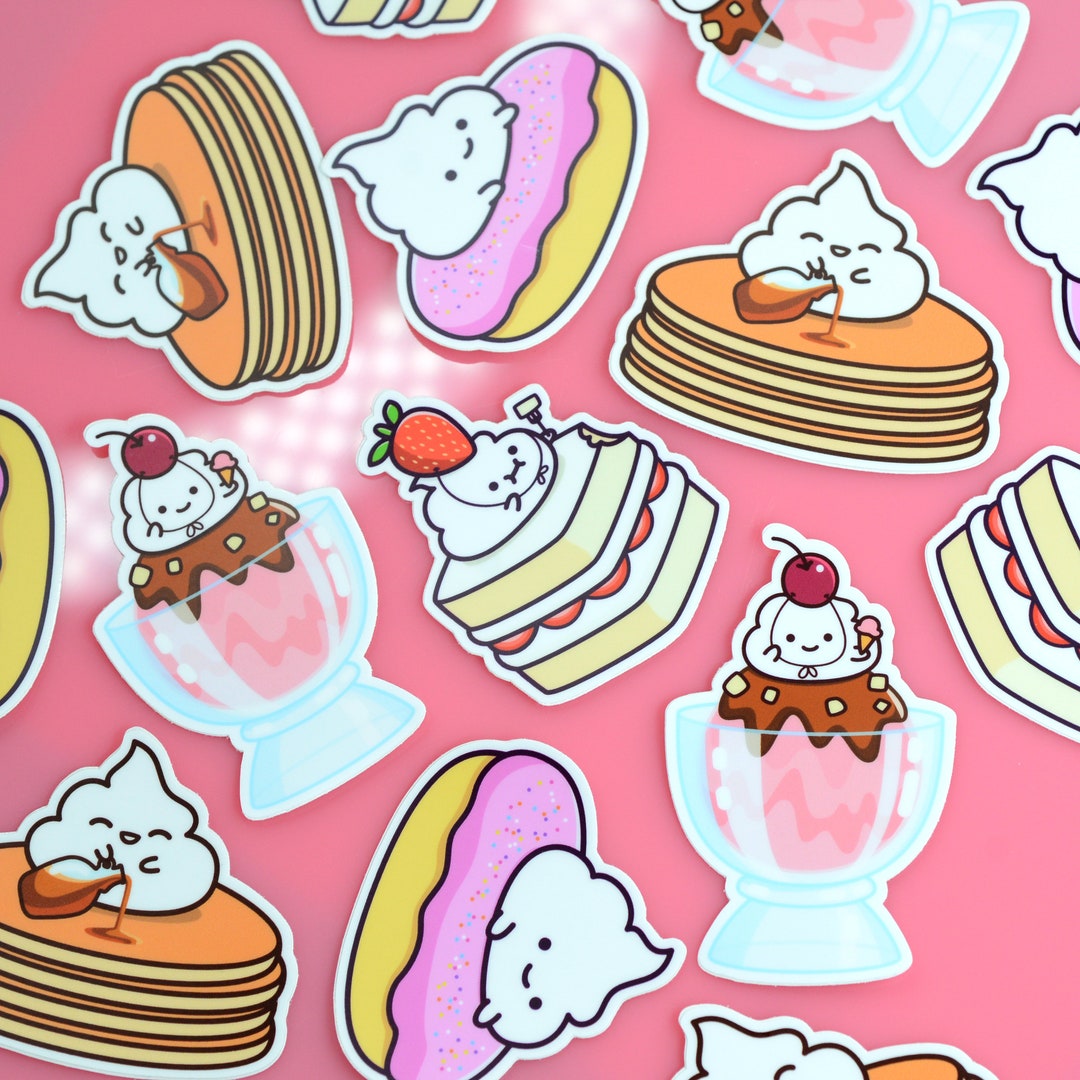 White Cream Sticker Vinyl Sticker - Whip Cream on Desserts - Etsy