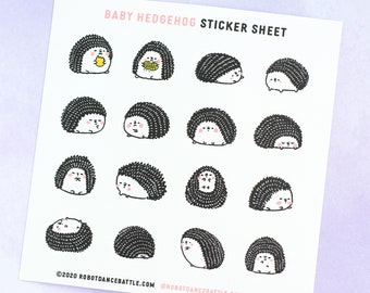 Planner Vinyl Sticker Sheet - Baby Hedgehog