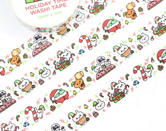 Holiday Times Animals-washitape voor journaling en scrapbooking met originele personagekunst