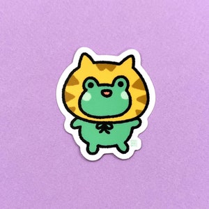 Vinyl Sticker - Frog In Cat Hat