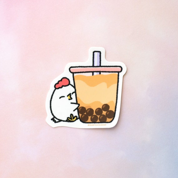 Grumpy Chicken Boba Sticker, Milk Tea Sticker, Fun Stickers, Boba Laptop Sticker, Laptop Sticker, Boba Sticker, Cute Sticker