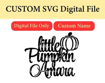 Cualquier nombre, archivo de Calabacita, SVG, archivo de corte, Calabacita SVG, adorno de nombre personalizado de Calabacita, personalizado, descarga instantánea