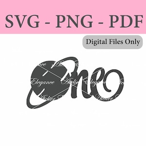 Planète un fichier, SVG, PNG, PDF, fichier coupé, téléchargement immédiat, 1er anniversaire de la planète, 1er anniversaire de l'espace, décoration de gâteau Planet One, premier voyage au soleil