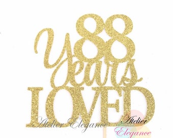 Acrylic Cake Topper Ideal for 88th Birthday or Anniversary Celebration Mirror Gold Number 88 Cake Topper