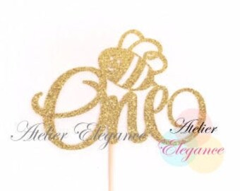 Bee One Cake Topper, Bee Theme 1st Birthday Cake Topper, Bee 1st Birthday Cake Topper, First Birthday Party, One Cake Topper, 1 Cake Topper