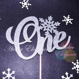 Winter Onederland Cake Topper, First Birthday Topper, Snowflake Cake Topper, Christmas Birthday, Winter Wonderland Party, Little Snowflake
