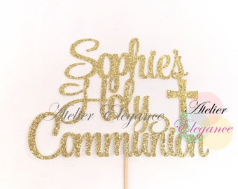 ANY NAME, Holy Communion Cake Topper, First Holy Communion Cake Topper, Christening Topper, Baptism Cake Topper, Custom Name, Personalized