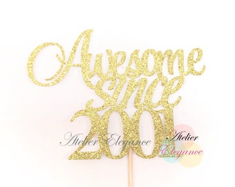 Awesome Since 2001 Cake Topper, Birth Year Cake Topper, 23rd Birthday Cake Topper, 23 Cake Topper, Twenty Three Topper, 23 Centerpiece, 23