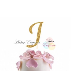 Lots Colors, Monogram Cake Topper, Monogram J Cake Topper, Initials Cake Topper, Personalized Name Cake Topper, Letter Cake Topper, Birthday