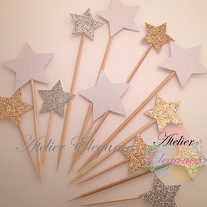 Fast Ship Gold Edible Glitter Stars for Cake Decorating by