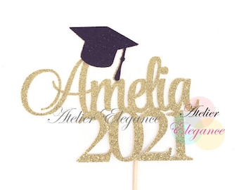 ANY NAME, Congrats Grad Cake Topper, Happy Graduation Cake Topper, Graduation Party Decorations, Graduation Cake Topper, Custom Name