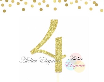 Lots Colors, 4 Cake Topper, Four Cake Topper, Forth Birthday Cake Topper, 4th Birthday Cake Topper, Baby Birthday Topper, Glitter Topper, 4