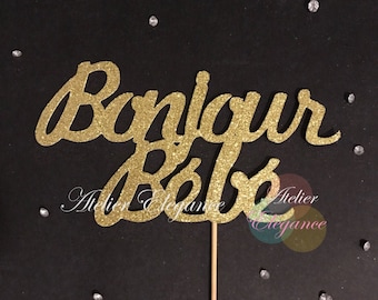 Bonjour Bebe Cake Topper, Paris Theme Baby Shower, Paris Theme Cake Topper, Baby Shower Cake Topper, Paris Cake Topper, Eiffel Tower Topper