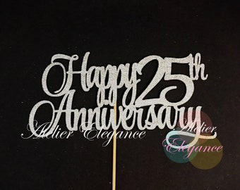 25th Anniversary Cake Topper Etsy 25th Anniversary Cake Topper Etsy