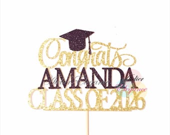 ANY NAME, Congrats Grad 2026 Cake Topper, Congrats Class of 2026, Happy Graduation Cake Topper, Graduation Party Decorations, Custom Name