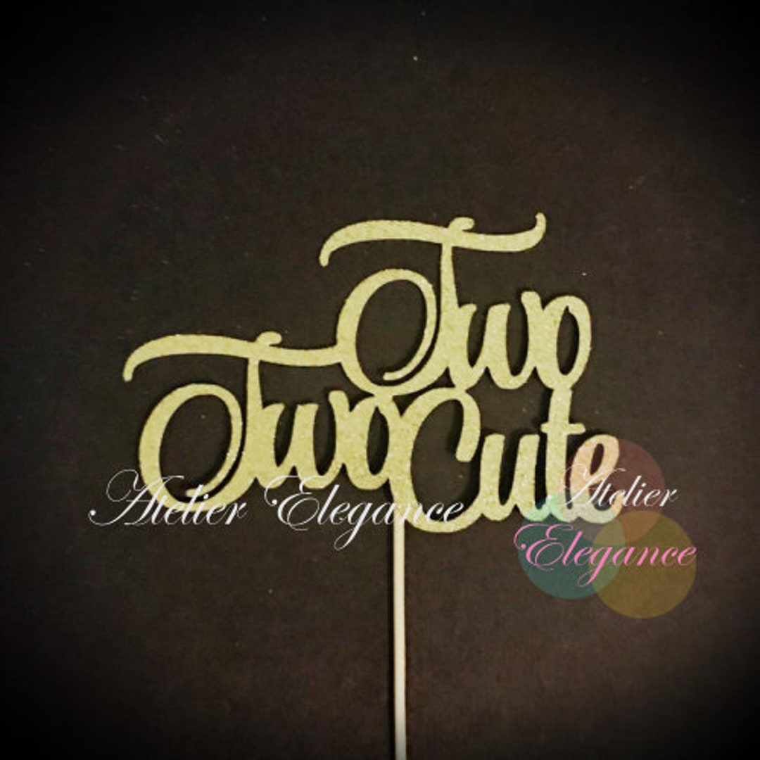 Two Two Cute Cake Topper, 2nd Birthday Cake Topper, 2 Cake Topper, Two