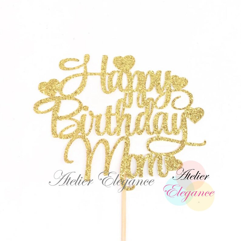 Happy Birthday Mom Cake Topper, Mother's Birthday Cake Topper, Mother Birthday Cake Topper, Parents Birthday Topper, Mother Birthday Party bild 4