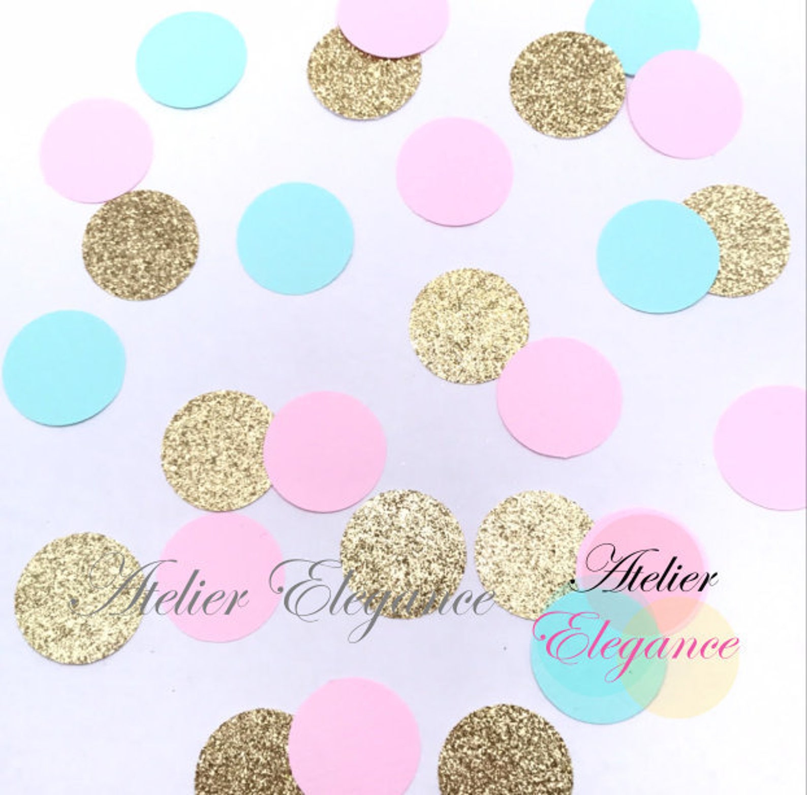 150 Pink Blue and Gold Glitter Confetti Baby Shower Confetti Etsy Canada