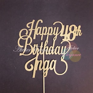 ANY Name ANY Age, 48th Birthday Cake Topper, Custom Name Cake Topper, Forty Eight Cake Topper, Personalized Cake Topper, 48th Birthday Party