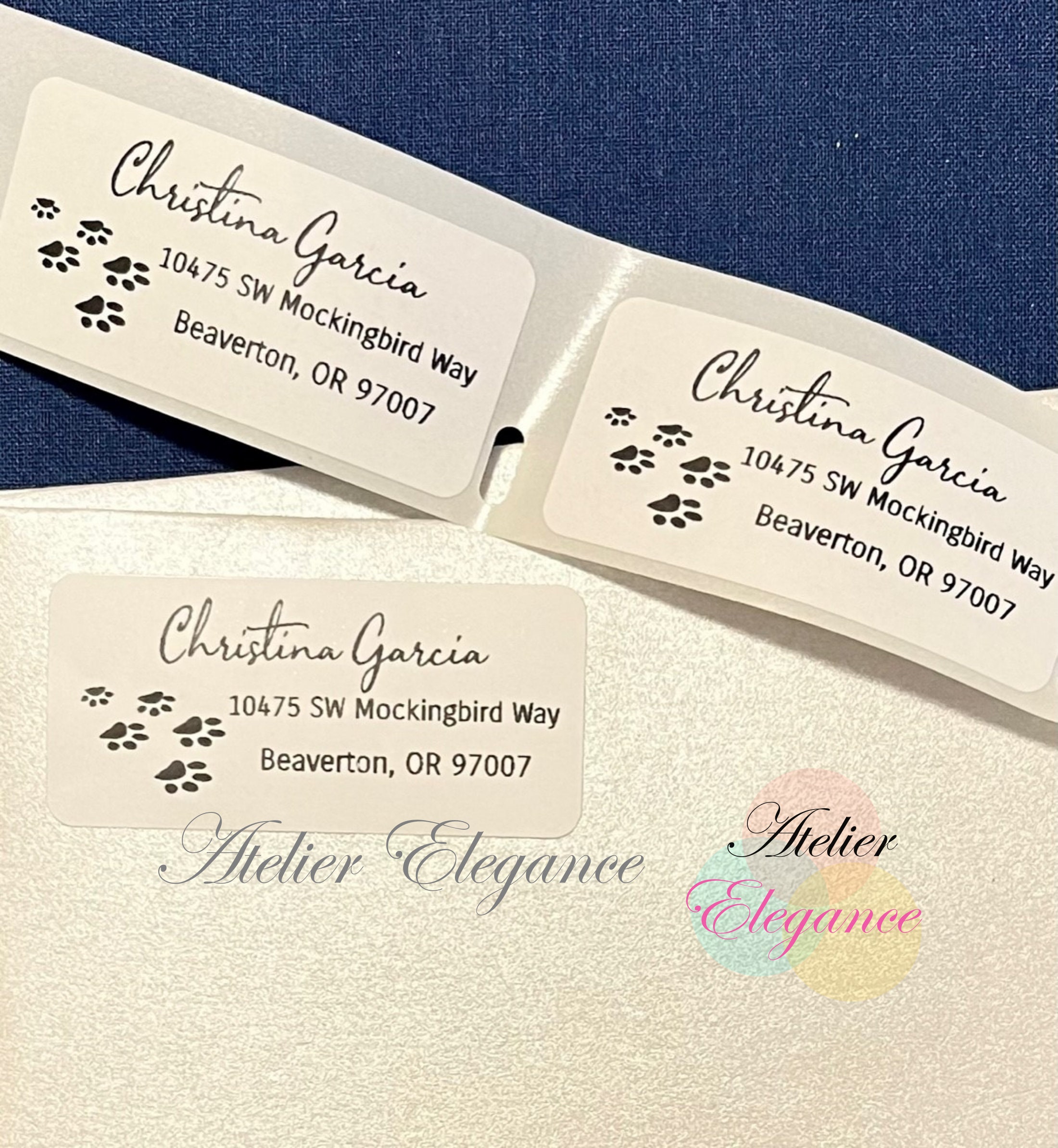 Paw Print Return Address Label, Custom Label, Envelope Labels, Name ...