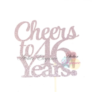 46th Birthday Cake Topper, Cheers to 46 Years Cake Topper, 46th Anniversary Cake Topper, 46 Cake Topper, 46 Birthday Topper, Forty Six 46