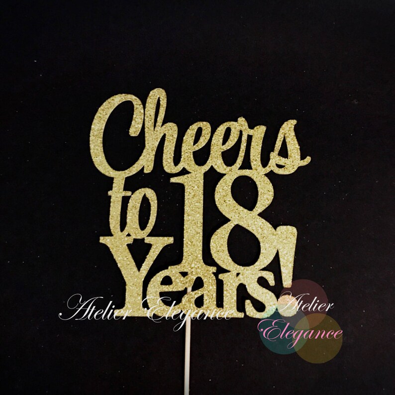 18th Birthday Cake Topper, Cheers to 18 Years Cake Topper, 18th ...