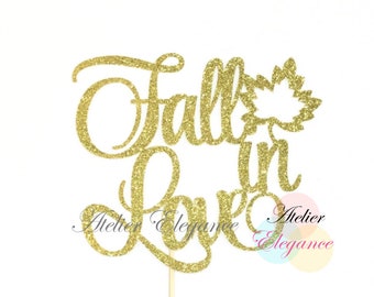 Fall in Love Cake Topper, Fall in Love Bridal Shower, Bride to Be Cake Topper, Wedding Cake Topper, Engagement Topper, Bachelorette Topper
