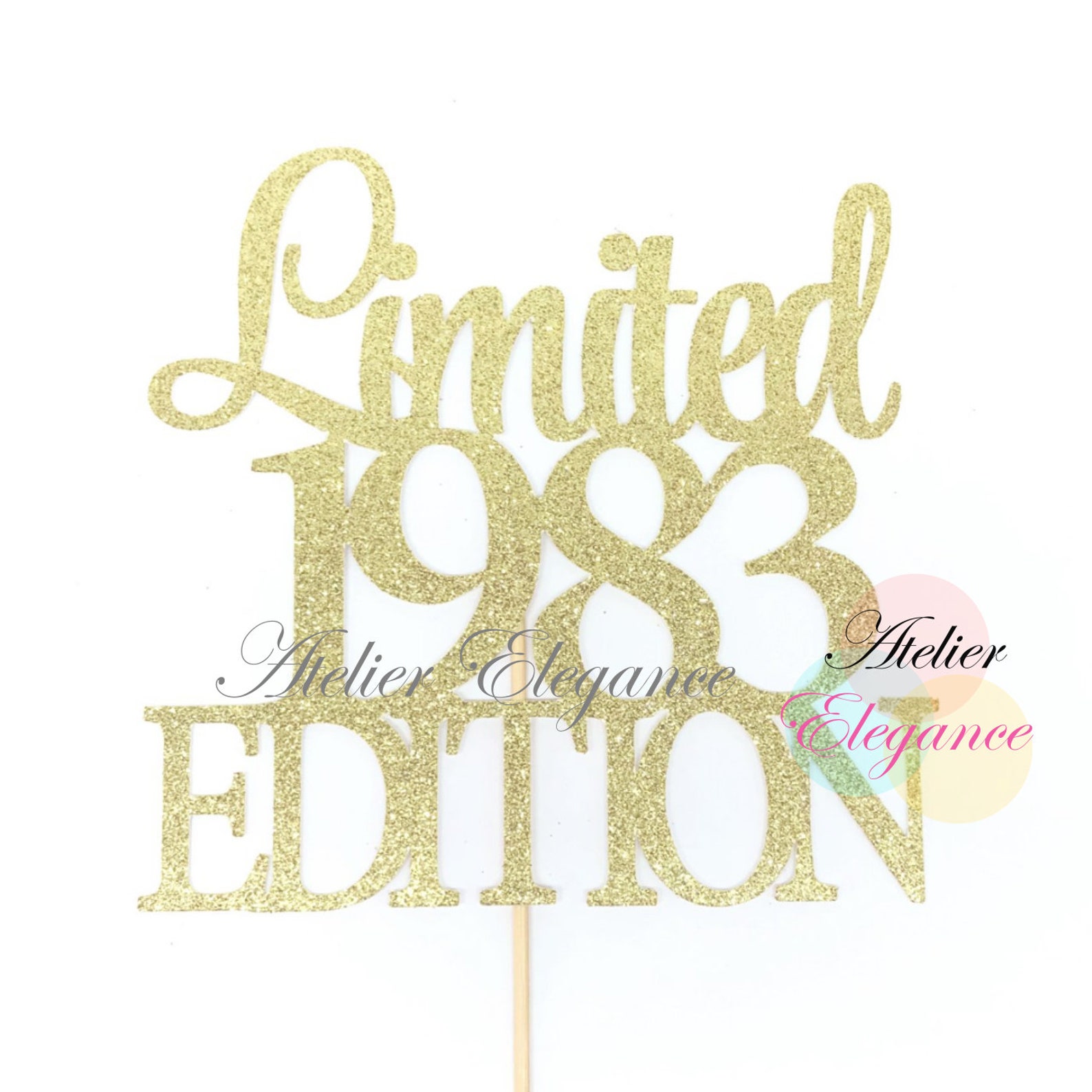 Limited 1983 Edition Cake Topper, Birth Year Cake Topper, 43rd Birthday ...