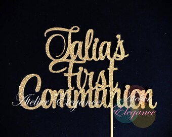 Personalized First Communion Cake Topper, God Bless Cake Topper, Christening Cake Topper, Any Name, Baptism Cake Topper, Custom God Bless