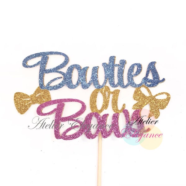 Bowties or Bows Cake Topper, Gender Reveal Cake Topper, Bow Ties or Bows, It's a Boy, It's a Girl, Gender Reveal Decor, Baby Shower Topper