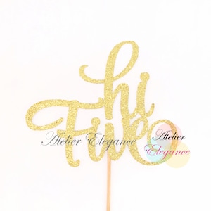 Hi Five Cake Topper, Five Cake Topper, Fifth Birthday Cake Topper, 5 Cake Topper, 5th Birthday Cake Topper, Kids Birthday Topper, Number 5
