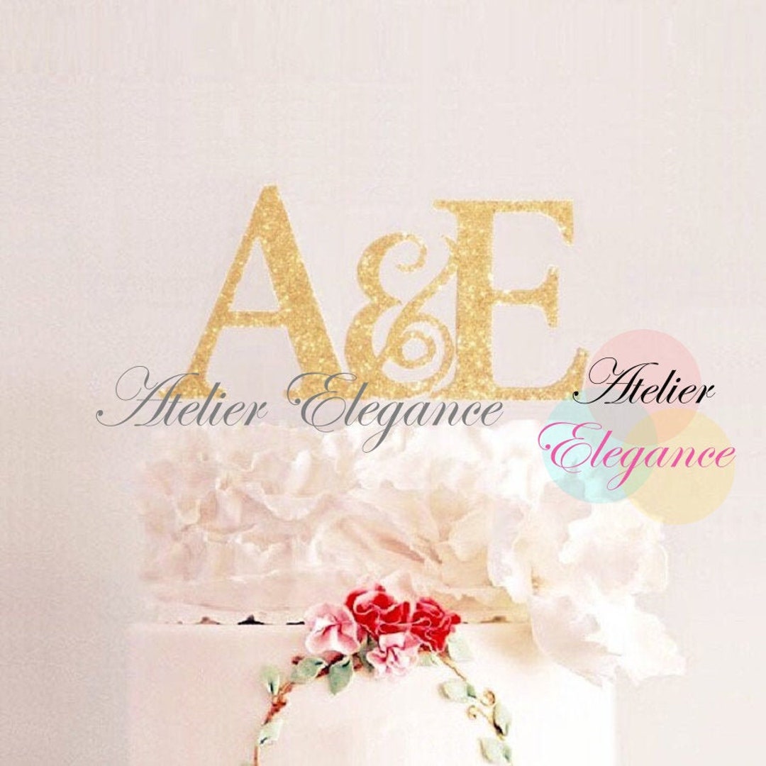 Cake Topper Inscription Sample Wedding Cake Topper, Initials Cake Topper, Personalized Wedding Cake ...