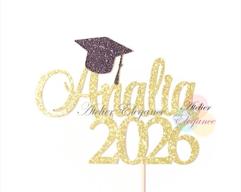 ANY NAME, Congrats Grad 2026 Cake Topper, Happy Graduation Cake Topper, Graduation Party Decorations, Graduation Cake Topper, Custom Name