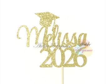 ANY NAME, Congrats Grad 2026 Cake Topper, Graduation Cake Topper, Happy Graduation Cake Topper, Graduation Party Decorations, Custom Name