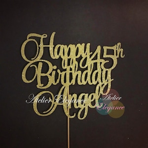 ANY Name ANY Age, 45th Birthday Cake Topper, 45th Birthday Party, Custom Name Cake Topper, Forty Five Cake Topper, Personalized Cake Topper
