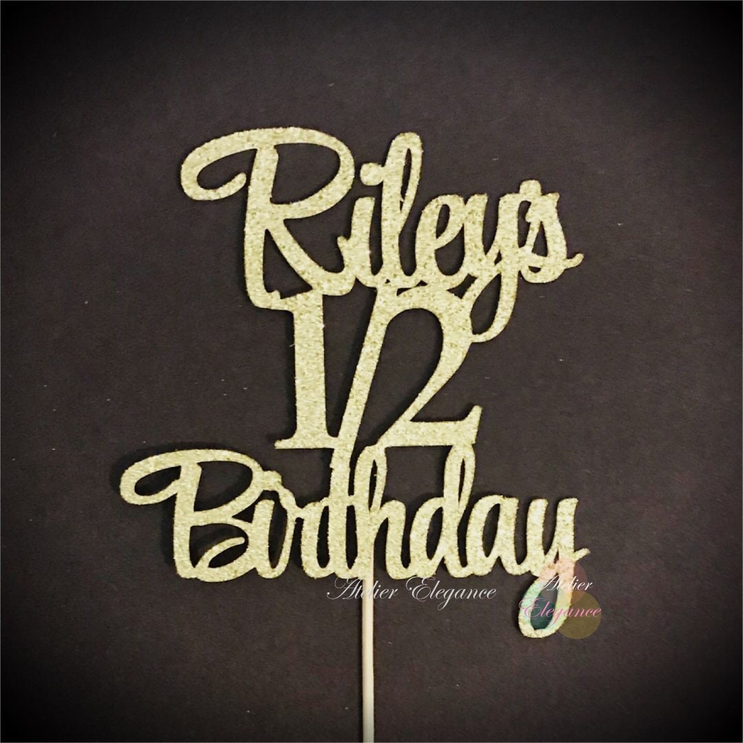 Any Name 1 2 Birthday Cake Topper 6 Months Cake Topper Half Etsy