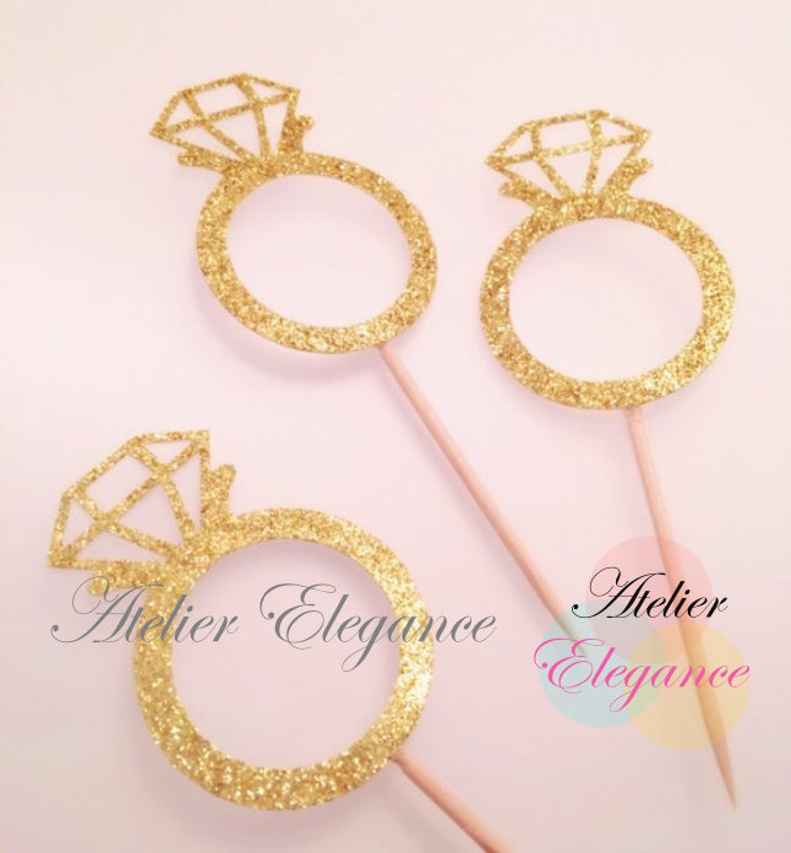 Diamond Ring Cupcake Topper Donut Topper Diamond Ring Etsy