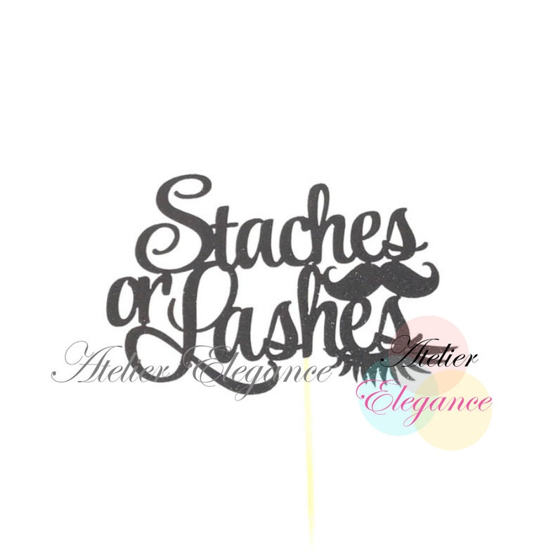 Staches or Lashes Cake Topper Gender Reveal Cake Topper Etsy Canada