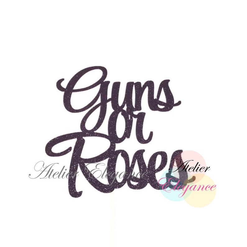 Guns or Roses Cake Topper, Gender Reveal Cake Topper, Its a Boy, Its a Girl, Gender Reveal Decor, Baby Shower Topper, He or She Topper image 4