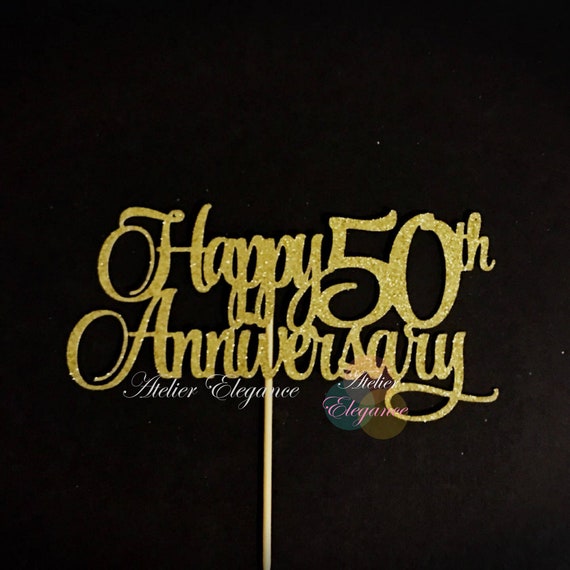Happy 50th Anniversary Topper, Anniversary Cake Topper, Golden Anniversary Cake Topper, 50 Years Anniversary Centerpiece, Number Sign